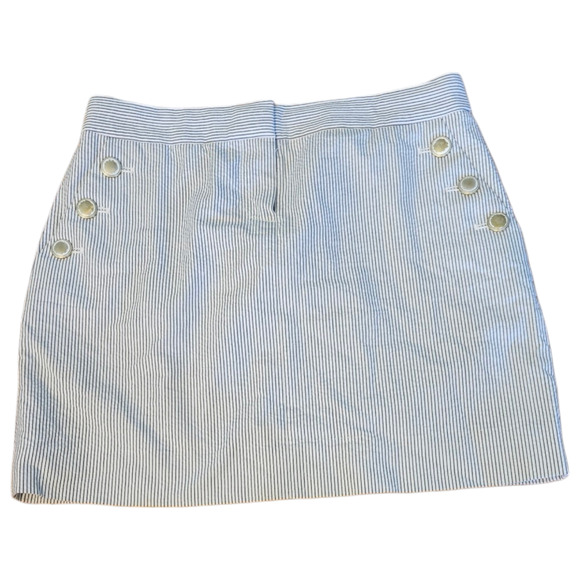 J. Crew Factory Size 2 Cotton White and Black Striped Mini Skirt - Picture 1 of 6